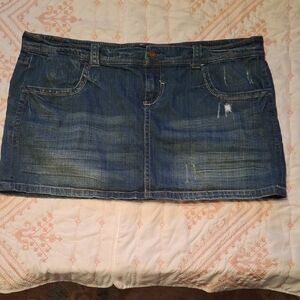 Maurices Dark Blue Denim Mini Skirt